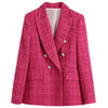 SheBlingBling Za Woman 2022 Casual Traf Coats Autumn Winter Ornate Buttons Tweed Woolen Long Blazers Female Thick Green Jackets