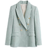SheBlingBling Za Woman 2022 Casual Traf Coats Autumn Winter Ornate Buttons Tweed Woolen Long Blazers Female Thick Green Jackets