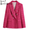 SheBlingBling Za Woman 2022 Casual Traf Coats Autumn Winter Ornate Buttons Tweed Woolen Long Blazers Female Thick Green Jackets