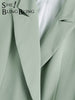 SheBlingBling Za Woman Blazer Green Casual Single Button Notched Straight Office Lady Elegant Blazers Long Sleeve Coats