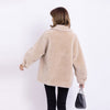 Sheep Shearing Overcoat Women Real Wool Coat Female Lapel Pockets Jacket Winter Warm Lamb Fur Coats Loose Outerwear