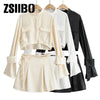 Shirt suit skirt spring and summer female black and white design sense niche short top high waist skirt Suits with skirt Y2K