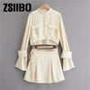 Shirt suit skirt spring and summer female black and white design sense niche short top high waist skirt Suits with skirt Y2K