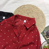 Shirts Women Chiffon Long Sleeve Single Breasted Polka Dot Notched Womens Loose Retro Trendy Shirt Korean Style Simple Blouses