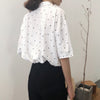 Shirts Women Chiffon Long Sleeve Single Breasted Polka Dot Notched Womens Loose Retro Trendy Shirt Korean Style Simple Blouses