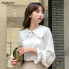 Shirts Women Solid Simple  Spring Korean Style Chic Trendy Casual Blouses Elegant Vintage Womens Streetwear All-match