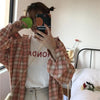 Shirts Women Spring Long Sleeve Plaid Loose 2XL Students All-match Street Wear Korean Style Leisure Blouses Womens Tops Chic New