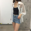 Shirts Women Summer Thin Chiffon Soft Breathable Sheer See-through Full Blouses Basic All-match Female Chic Loose New