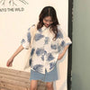 Shirts Women Trendy Korean Style Chic Ladies Top Friends Short Sleeve Summer Ins Floral Stylish Female Blouse Loose Harajuku
