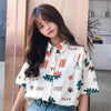 Shirts Women Trendy Korean Style Chic Ladies Top Friends Short Sleeve Summer Ins Floral Stylish Female Blouse Loose Harajuku