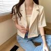 Short Black Small Suit Overcoat Female Summer Thin Suit Jacket 2023Sundress Casual Double-Breasted Women's Suit Coat Fashion