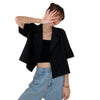 Short Black Small Suit Overcoat Female Summer Thin Suit Jacket 2023Sundress Casual Double-Breasted Women's Suit Coat Fashion