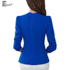 Short Blazer Outerwear 2023 Design Slim Fitted Office Lady Work Blue Black Red White Women's One Button Curved Blazer Jacket
