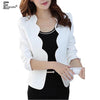 Short Blazer Outerwear 2023 Design Slim Fitted Office Lady Work Blue Black Red White Women's One Button Curved Blazer Jacket