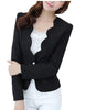Short Blazer Outerwear 2023 Design Slim Fitted Office Lady Work Blue Black Red White Women's One Button Curved Blazer Jacket