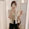 Short Blazer Tops Summer Office Lady Elegant Blazer Cute Single-Breasted Design Womens Jackets And Coats Blazers Flhjjlwoc