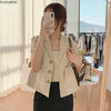 Short Blazer Tops Summer Office Lady Elegant Blazer Cute Single-Breasted Design Womens Jackets And Coats Blazers Flhjjlwoc