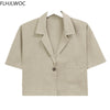 Short Blazer Tops Summer Office Lady Elegant Blazer Cute Single-Breasted Design Womens Jackets And Coats Blazers Flhjjlwoc
