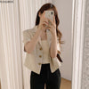 Short Blazer Tops Summer Office Lady Elegant Blazer Cute Single-Breasted Design Womens Jackets And Coats Blazers Flhjjlwoc