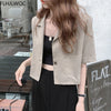 Short Blazer Tops Summer Office Lady Elegant Blazer Cute Single-Breasted Design Womens Jackets And Coats Blazers Flhjjlwoc