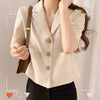 Short Blazer Tops Summer Office Lady Elegant Blazer Cute Single-Breasted Design Womens Jackets And Coats Blazers Flhjjlwoc