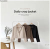Short Coat Outerwear 2022 Fall Autumn Spring Long Sleeve Chic Korean Office Lady Women Work Solid Black Crop Blazer