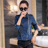 Short Denim Blazer Ladies Autumn Korean Slim Long Sleeve Tops Chic Street Femme Jacke