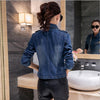 Short Denim Blazer Ladies Autumn Korean Slim Long Sleeve Tops Chic Street Femme Jacke