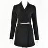 Short Skirt Female 2023 Autumn Women's Suit Temperament Self-cultivation Long-sleeved V-neck Small Suit Skirt Two-piece
