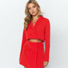 Short Skirt Female 2023 Autumn Women's Suit Temperament Self-cultivation Long-sleeved V-neck Small Suit Skirt Two-piece