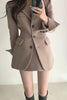 Short Skirt Suit Woolen Coat Female Autumn and Winter Thickening Korean Casual Slim Woolen Blends Blazer Jacket 2022 K1060