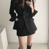 Short Skirt Suit Woolen Coat Female Autumn and Winter Thickening Korean Casual Slim Woolen Blends Blazer Jacket 2022 K1060