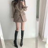 Short Skirt Suit Woolen Coat Female Autumn and Winter Thickening Korean Casual Slim Woolen Blends Blazer Jacket 2022 K1060