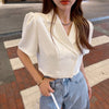 Short Sleeve Blazers Women Design Summer All-match Straight Chic Temperament Outerwear Korean Style Streetwear Crop Tops