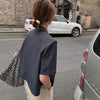 Short Sleeve Blazers Women Single Breasted Solid Simple Version Minimalist Style Mujer Trendy Chic Leisure All-match Students