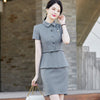 Short Sleeve Suits Uniform Women Summer Thin Professional Temperament OL Slim Blazer And Skirt Office Ladies Work Wear