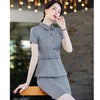 Short Sleeve Suits Uniform Women Summer Thin Professional Temperament OL Slim Blazer And Skirt Office Ladies Work Wear
