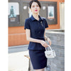 Short Sleeve Suits Uniform Women Summer Thin Professional Temperament OL Slim Blazer And Skirt Office Ladies Work Wear
