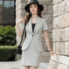 Short Sleeve Suits Women Thin Summer 2022 Temperament Business Formal Slim Blazer And Skirt Office Ladies Work Wear