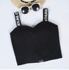 Short Top 2022 Printing New Arrival Summer Women Top Cropped Letter Halter Crop Top Female All Matches Cute Tank Tops For Women