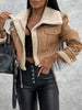 Short Winter Faux Leather Jackets Women Thicken Lapel Velvet Coat Casual Warm Black Outerwear Female Vintage Streetwear