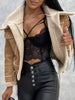 Short Winter Faux Leather Jackets Women Thicken Lapel Velvet Coat Casual Warm Black Outerwear Female Vintage Streetwear