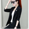 Short Women's Blazer Jacket 2023 Spring Autumn Thin Slim Long Sleeve Outwear Single Button Women Casual Suit Blazer Tops