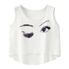 Short-vest Tank-top Ribbed 2022 Women's Casual O-neck Solid Printing Slim Asymmetry Vest Hedging Tee Shirt Tops Женское Платье