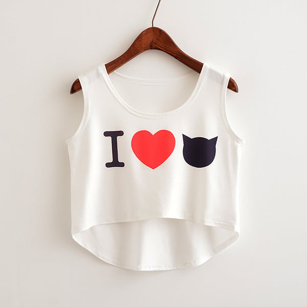 Short-vest Tank-top Ribbed 2022 Women's Casual O-neck Solid Printing Slim Asymmetry Vest Hedging Tee Shirt Tops Женское Платье