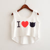 Short-vest Tank-top Ribbed 2022 Women's Casual O-neck Solid Printing Slim Asymmetry Vest Hedging Tee Shirt Tops Женское Платье