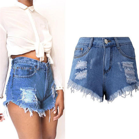 Shorts Women Plus Size S-XXXL Sexy Tassel Hole Crochet fower Hollow Out Denim Shorts Summer Beach Hot Mini Short feminino