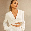 Sibybo Casual Blazer Two Piece Sets Women Matching Sets 2022 Autumn Bandage Long Sleeve Blazer Top And Split Mini Skirts Outfits