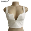 Deep V Neck Backless Tank Top Women Red Bustier Crop Top Sleeveless Party Clue Cute Tops Tank Slim Female Camisole New