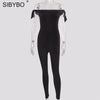 Off Shoulder Knot Tie Skinny Rompers Womens Jumpsuit Fashion Slash Neck Sleeveless Sexy Women Rompers Black Overalls